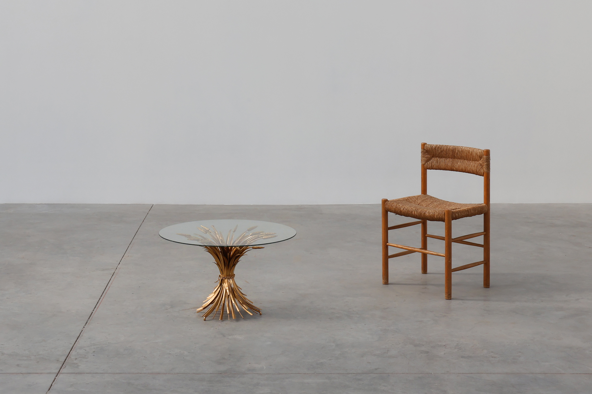 Hollywood regency gilt sheaf of wheat side table “coco chanel”, Italy 1960sthumbnail